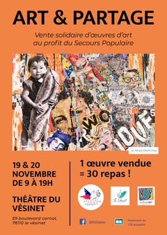 Affiche art et partage vente solidaire