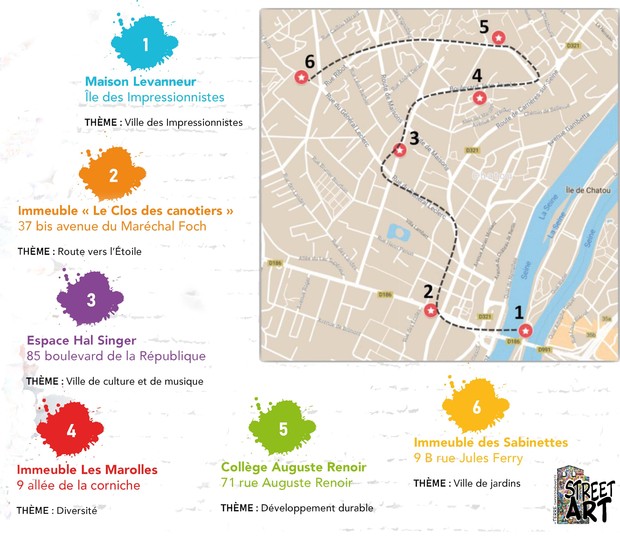 CARTE DU PARCOURS STREET ART