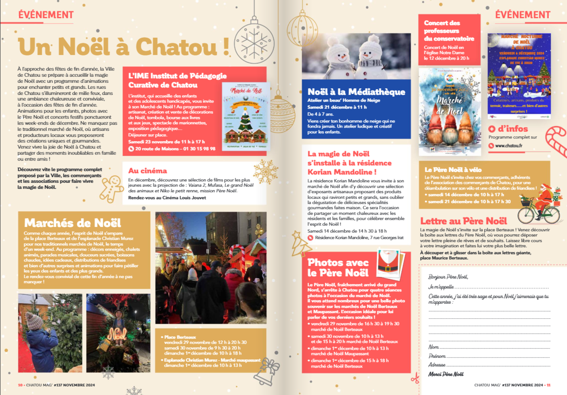 Un Noël à Chatou planning 2024