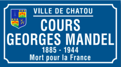 Plaque du Cours Georges Mandel